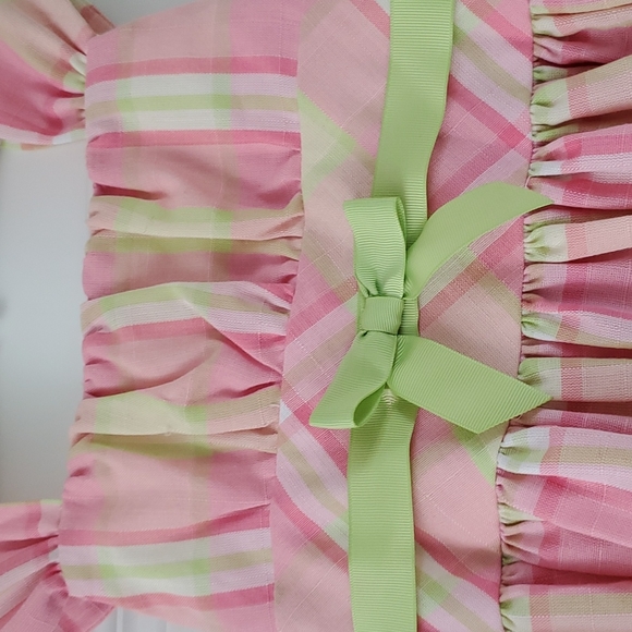 New with tags Bonnie Jean size 8 pink and green plaid Easter spring dress - Picture 2 of 3